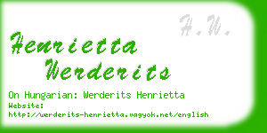 henrietta werderits business card